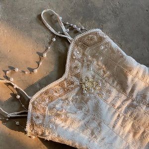 baroque pearls statement maxi dress